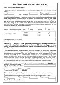 Husband's Night Out Permission Slip