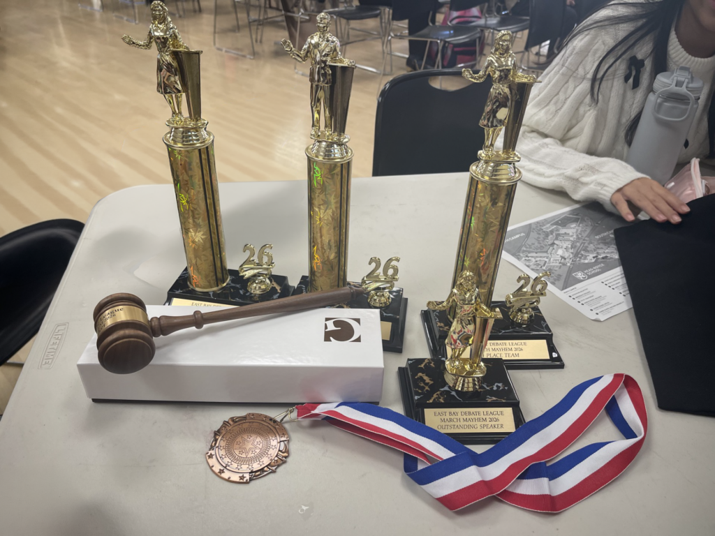 Debate Tournament trophies earned by Dorris-Eaton students.